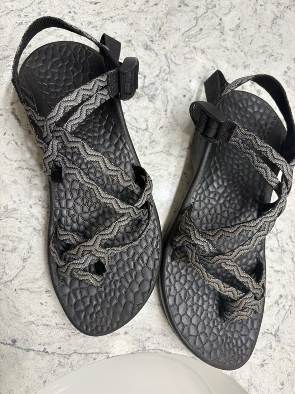 Chaco Black & Gray Strappy Women's Outdoor Sandals